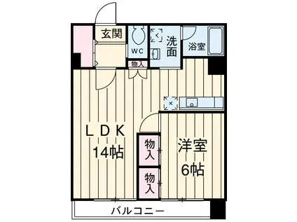 ヴィスタアリーナ(1LDK/8階)の間取り写真