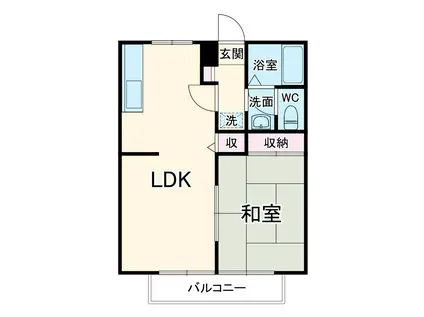 BEEコート・大宮Ⅲ(1LDK/1階)の間取り写真