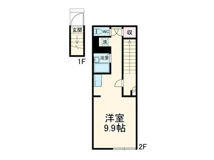 エスタシオン大成(ワンルーム/2階)の間取り写真