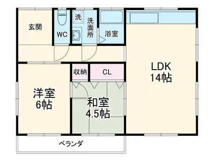 YONE(2LDK/1階)の間取り写真