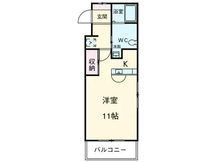 イデア新城(ワンルーム/3階)の間取り写真