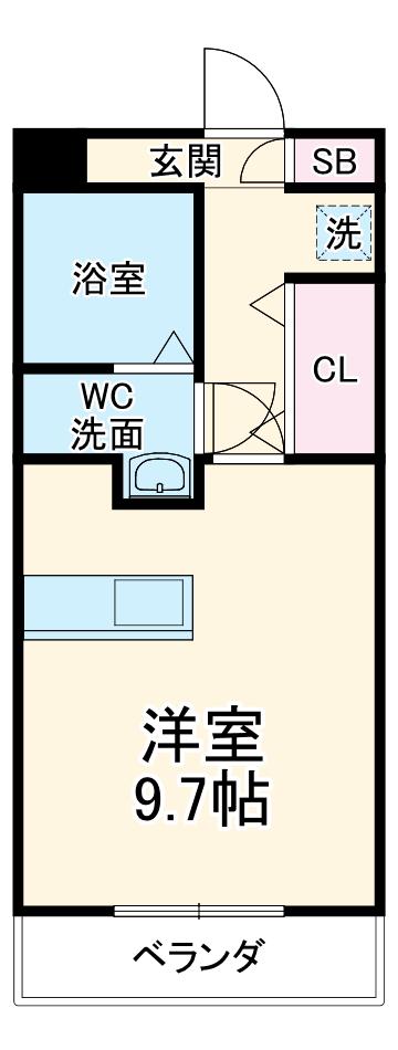 イデア新城(ワンルーム/5階)の間取り写真