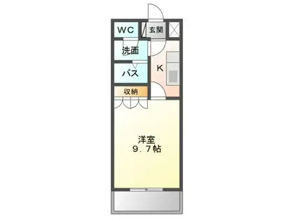 サニーインプレスⅡ(1K/1階)の間取り写真