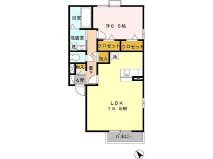 エバーグリーンガーデンC(1LDK/2階)の間取り写真