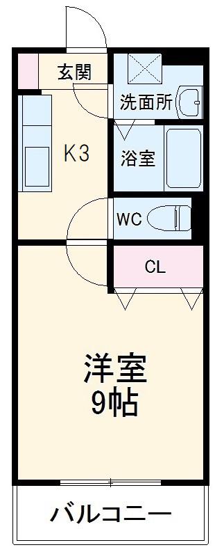 東海道本線 天竜川駅 徒歩39分 4階建 築19年(1K/1階)の間取り写真