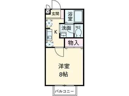 ハイライズサン(1K/1階)の間取り写真