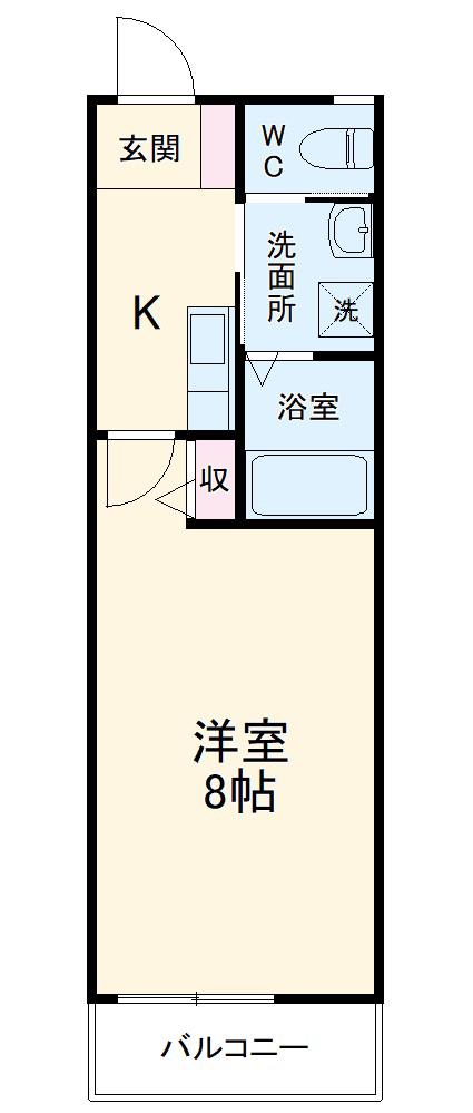 エステートピアM6(1K/2階)の間取り写真