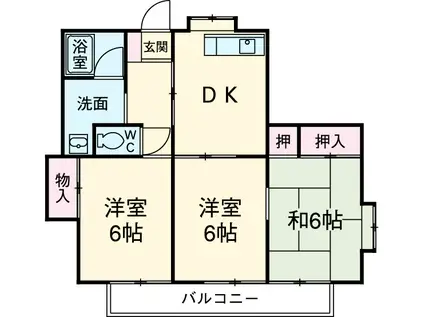 レジデンス高田Ⅰ(3DK/1階)の間取り写真