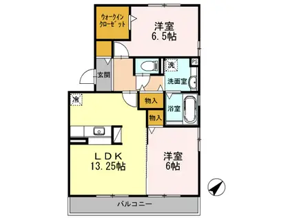 サンフレンズ(2LDK/1階)の間取り写真