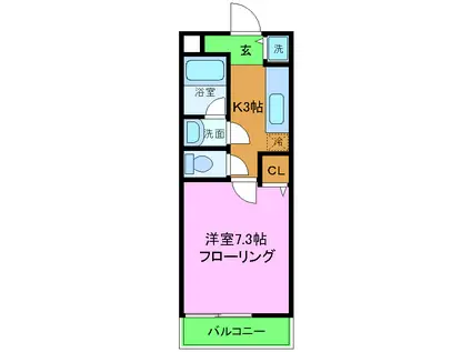 エーワン池浦(1K/2階)の間取り写真