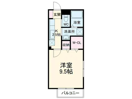 イーストハイコーポ西中原(1K/2階)の間取り写真