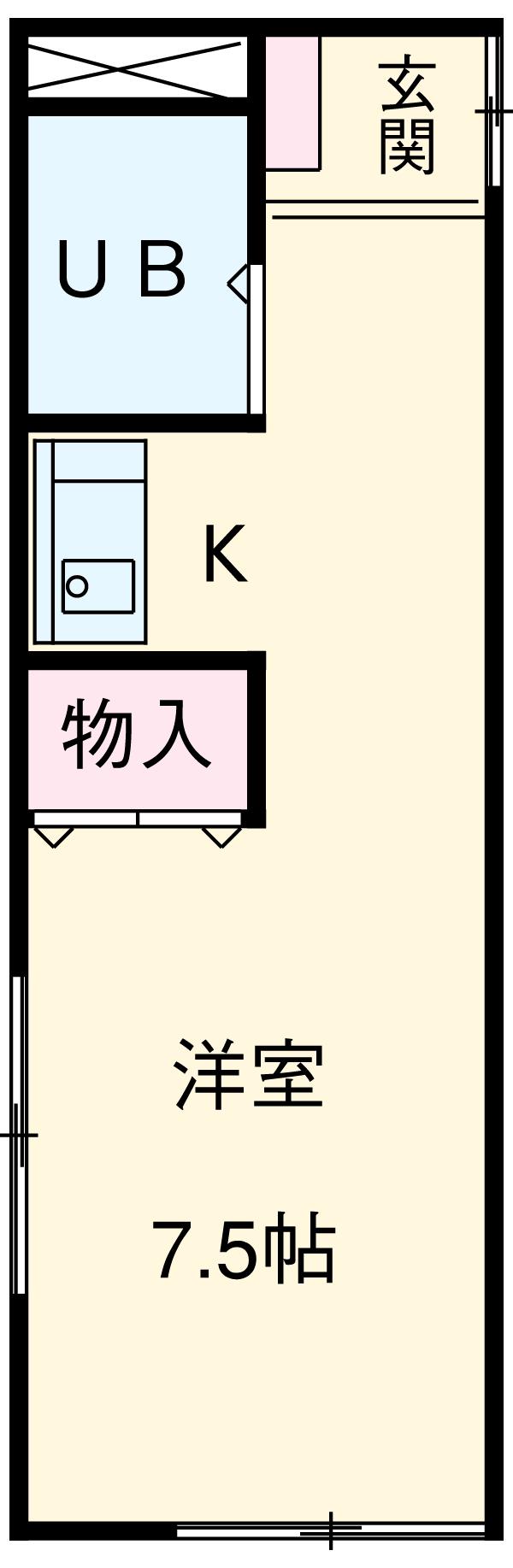 アトリエ春日館(ワンルーム/3階)の間取り写真