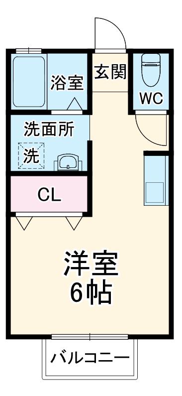 メゾンボザールⅡ(1K/2階)の間取り写真