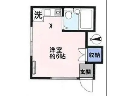 マロンハイツ(ワンルーム/2階)の間取り写真