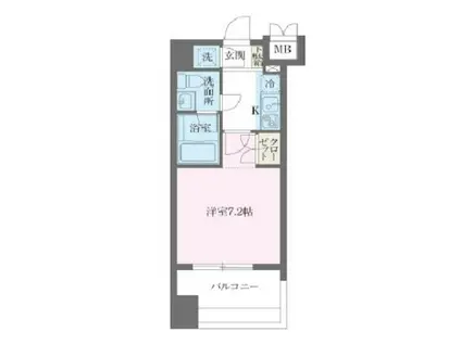 パシフィックレジデンス芝一丁目(1K/8階)の間取り写真