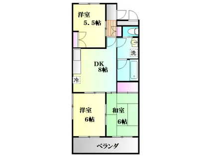 新豊田ステーションビル(3DK/6階)の間取り写真