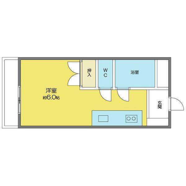シャンテ逢和3(ワンルーム/2階)の間取り写真