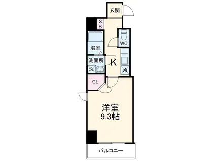 アテッサ吉野町(1K/6階)の間取り写真