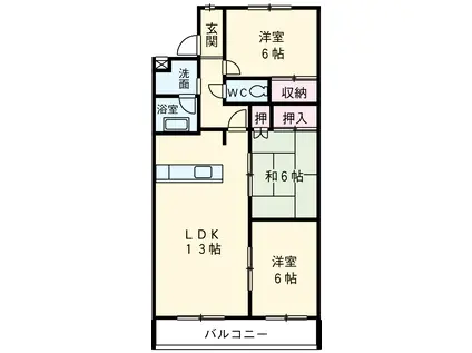 クレスト広田(3LDK/2階)の間取り写真