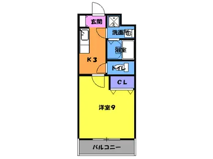 リアライズ掛川Ⅰ(1K/4階)の間取り写真