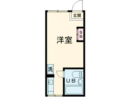 ソレイユ経堂(ワンルーム/1階)の間取り写真