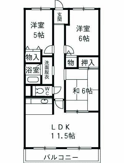 パークフィールド志木(3LDK/2階)の間取り写真