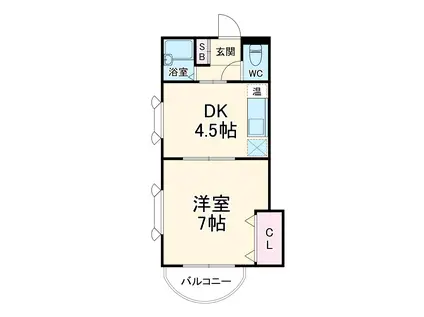 カサデナカノ(1DK/1階)の間取り写真