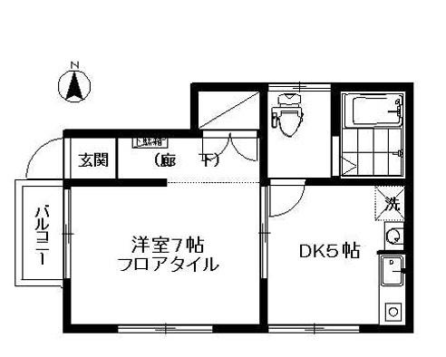 メゾンスプリームⅡ(1DK/1階)の間取り写真