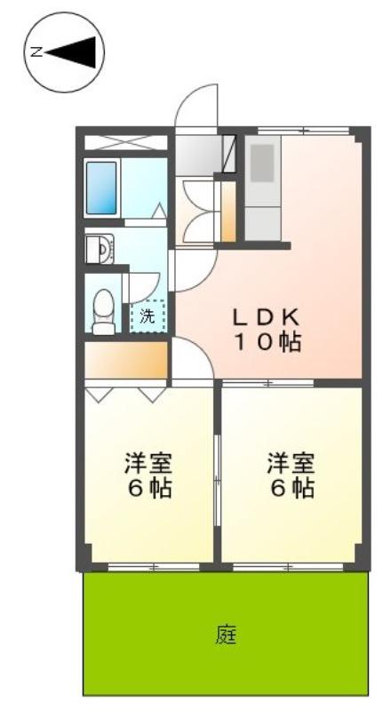 フォレストハウス(2LDK/1階)の間取り写真