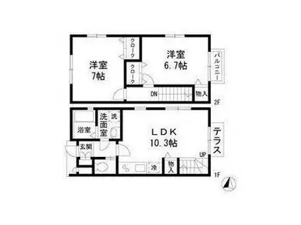 ソレイユ・駒場(2LDK)の間取り写真
