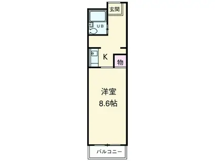 CHISANクロスロード鷹匠(1K/5階)の間取り写真