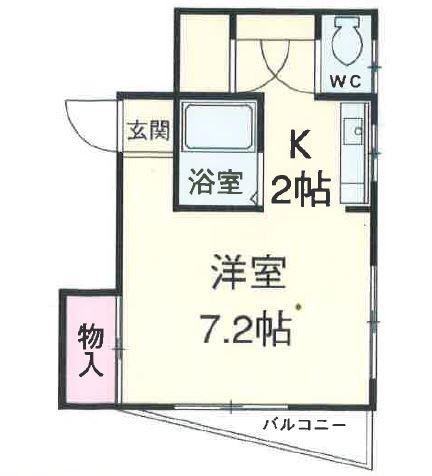 MTビル(1K/2階)の間取り写真