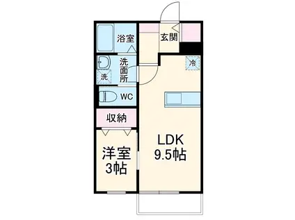 アパートメントK-Ⅱ(1LDK/2階)の間取り写真