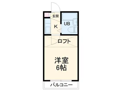 櫛引ハイツ(1K/2階)の間取り写真