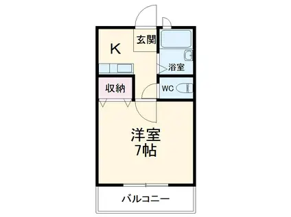 マーブル武蔵浦和(1K/2階)の間取り写真