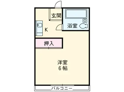 マンショントキワ(1K/4階)の間取り写真