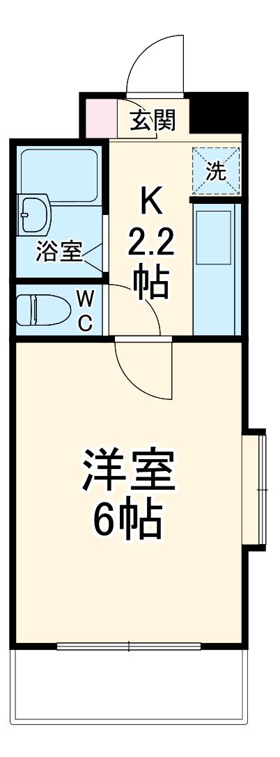 TS ビル(1K/2階)の間取り写真