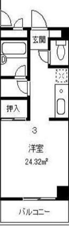 メゾンボヌール(ワンルーム/3階)の間取り写真