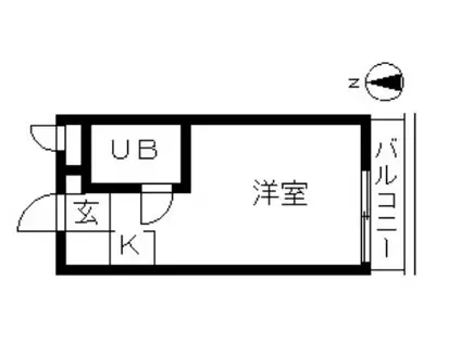 TOP・高輪台(ワンルーム/2階)の間取り写真