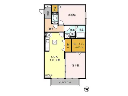 コートクレアール(2LDK/1階)の間取り写真