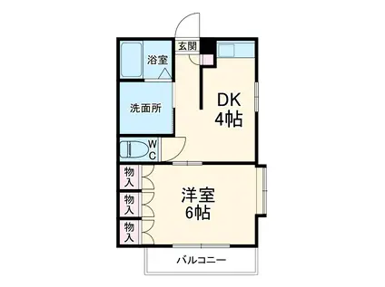 プライムコート(1DK/1階)の間取り写真