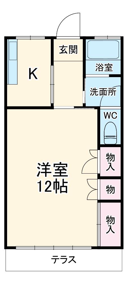 小川マンション(1K/1階)の間取り写真