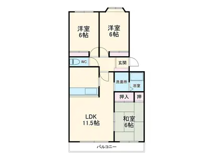 サンライズ大宮(3LDK/2階)の間取り写真