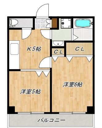 ビレッジ北栄(2DK/1階)の間取り写真