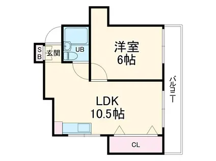 山柿マンション(1LDK/5階)の間取り写真