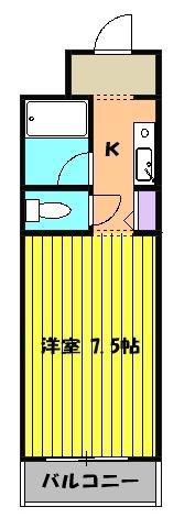 ミルオンデュール竹生(ワンルーム/2階)の間取り写真
