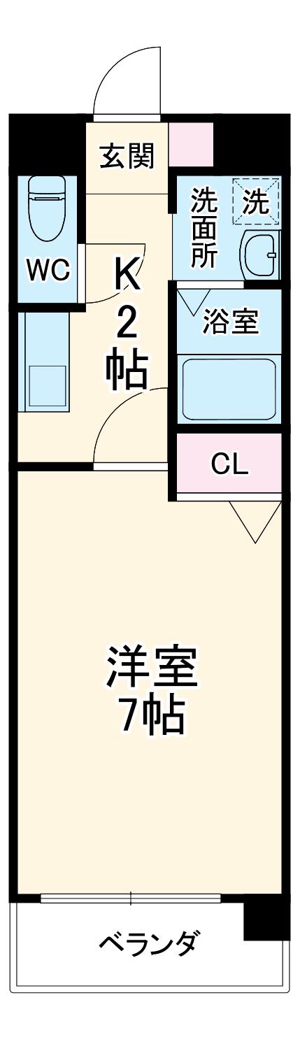 プレジデント21(1K/1階)の間取り写真