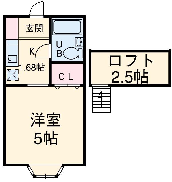 秀華三番館(1K/2階)の間取り写真