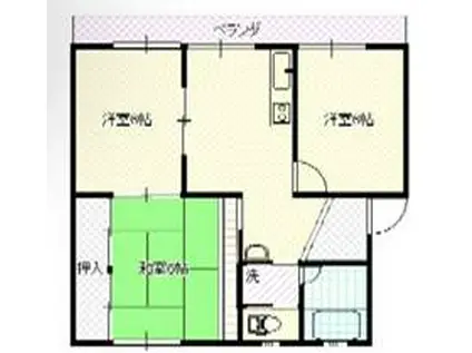 蔵敷マンション(3DK/3階)の間取り写真