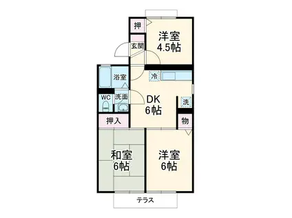 サンライン2(3DK/2階)の間取り写真